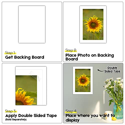 Golden State Art 5x7 White Backing Board, 10 Pack Backer Boards for Prints - size: 5x7