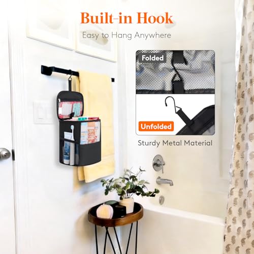 Lifewit Mesh Shower Caddy Bag, Hanging Shower Organizer, Medium, Black - color: Black, size: M(8.3"L x 5.9"W x 9.8"H)