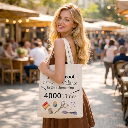 Cross Stitch Project Canvas Tote Bag Sewing Gifts for Women