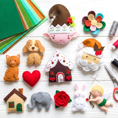 Tegeme 100 Pcs 8 x 12 Inches Felt Sheet for Craft Thin, Green Series - color: Green Series