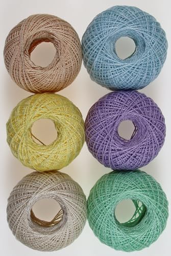 KCS Mercerized Pearl Cotton Thread Size 8 Crochet Needlework Embroidery Threads Ball (6, 10) - color: 10