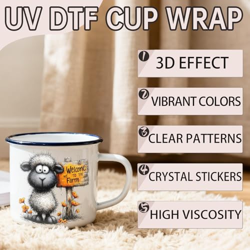 32 PCS Farm Sheep UV DTF Cup Wrap Stickers - style: Farm Sheep