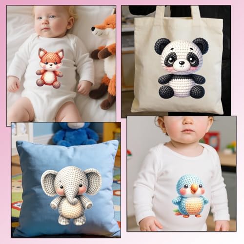 Rngmsi Dtf Transfers Ready to Press - 28 Pcs Baby Shower Iron on Transfers for Babysuit Bibs Baby, Cute Animals Iron on Stickers, Heat Transfer Vinyl Decals for DIY Fabric Clothes Decor - style: Baby Shower