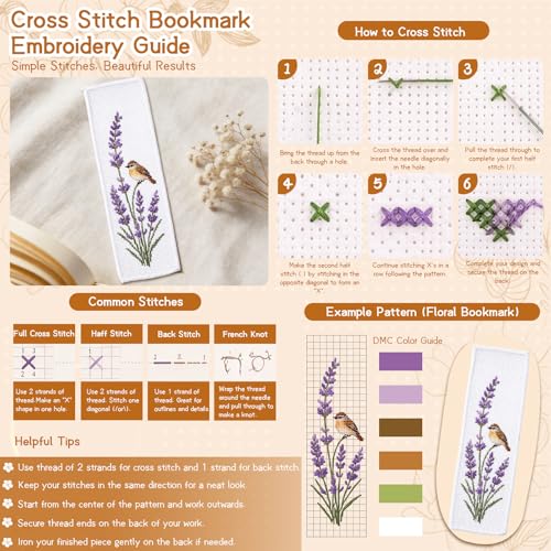 Fuyoooo 50 Pcs Blank Cross Stitch Bookmarks, White Embroidery Edge - color: White, style: Embroidery Edge