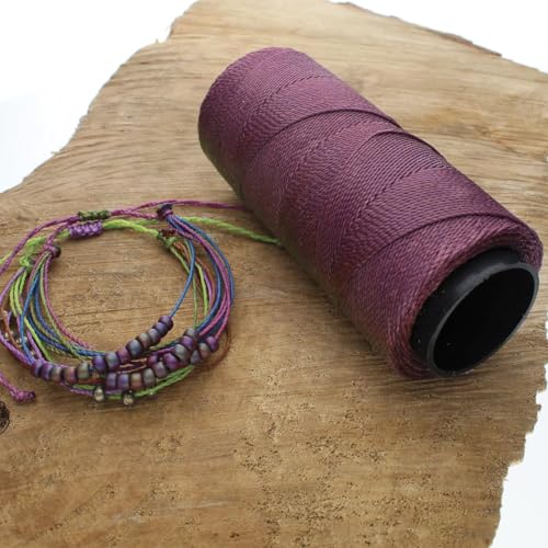 The Beadsmith Knot It Waxed Polyester Cord – Amethyst Color – 0.7mm Diameter – Light Wax, 144 Meters (472 Feet) Per Spool – Make Jewelry, Macrame, Friendship Bracelets and DIY Crafts - color: Amethyst