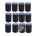 Coats & Clark Dual Duty All Purpose Sewing Thread 230A 400 Yards Each Spool 12 Pack Bundle with Bella's Crafts Needle Threaders (Black) - color: Black