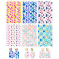 6 Pcs Transfer Paper for Polymer Clay, Triangles Circles Irregular Figure Pattern Clay Transfer Sheets, Water Soluble Polymer Clay Transfer Sheets Paper for DIY Jewelry Earrings Making 5.8"X3.9"