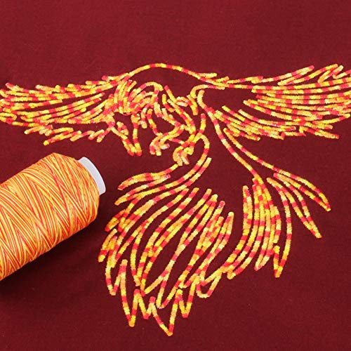 ThreadArt Multicolor Cotton Thread, 600M 40/3, Fiery Sunrise 1108 - color: Fiery Sunrise