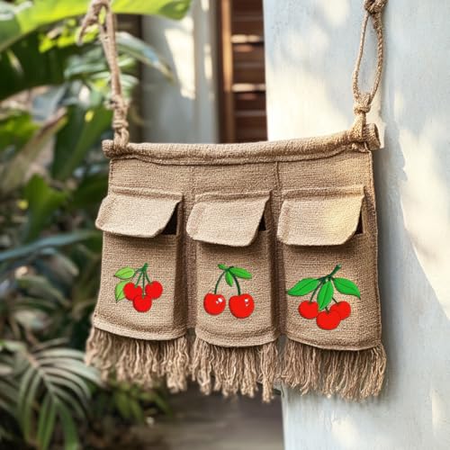 BENECREAT 4 Sheets Cherries Soluble Embroidery Stabilizers, 41pcs Fruit Embroidery Paper with Pre-Printed Sewing Embroidery Stabilizers for Embroidery Hand Sewing Lover Beginners - color: Cherries