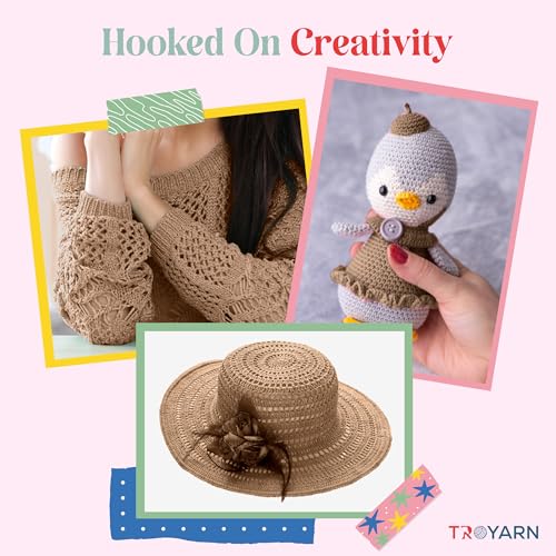 Yarn for Crocheting & Knitting - 2 Skeins (2x383 Yds) (105369 - Cookie) - 100% Microfiber Acrylic for Craft Projects - color: 105369 - Cookie, size: 2 Skein