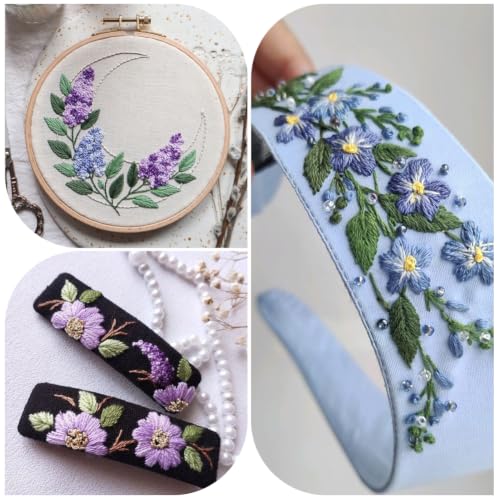 16 Skeins 140 Yards Gradient Purple Embroidery Floss 6 Ply Cross Stitch Threads Polyester Embroidery Thread for Sewing Making DIY Birthday Wedding Stitching Art Creation - color: Purple