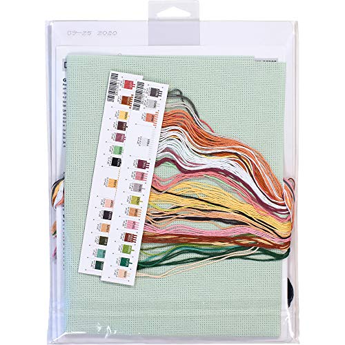 Dimensions 70-35395 Mama Cat Counted Cross Stitch Kit, 14 Count Light Green Aida Cloth, 11'' x 11''