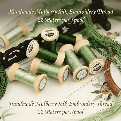 Natural 100% Mulberry Handmade Embroidery Silk Thread Silk Floss (45) - color: 45