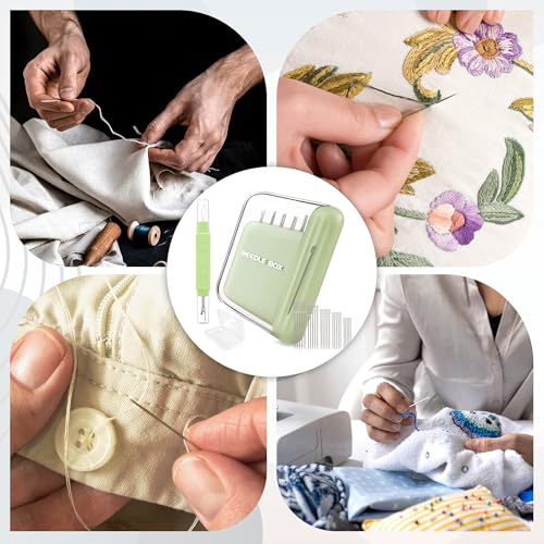 HUISUYTON Protable Magnetic Sewing Needles with Needle Threader Seam Ripper - color: Sewing Needles Set