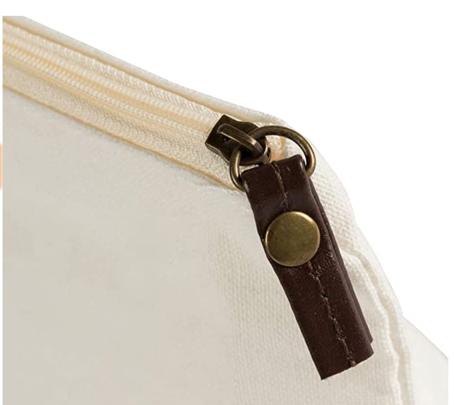 Juvale Canvas Makeup Bag - 6 Pack, 11.75 x 5.5 In, White Cotton - Travel Cosmetic & Toiletry Pouches with Zipper - Blank DIY Canvas Pouches for Crafting & Bridesmaid Gifts - size: 6 Count (Pack of 1)