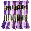 12 Skeins 6 Strands Purple Embroidery Floss String for Knitting - color: Light Purple