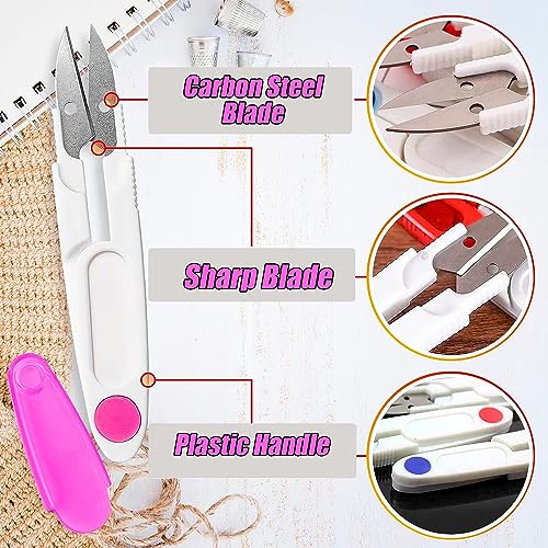 AKOAK 1 Pack U-shaped Yarn Scissors, Tailor's Scissors, Portable Yarn Scissors with Safety Cover, Thread Scissors for Needlework, Cross-Stitch Craft, DIY Projects, Sewing Supplies (purple) - color: Purple