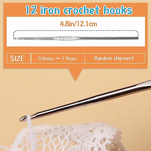 IMZAY 110 Pcs Crochet Hooks Set 0.6–6.5mm Crochet Needles for Yarn - color: Black, size: 110 Pcs