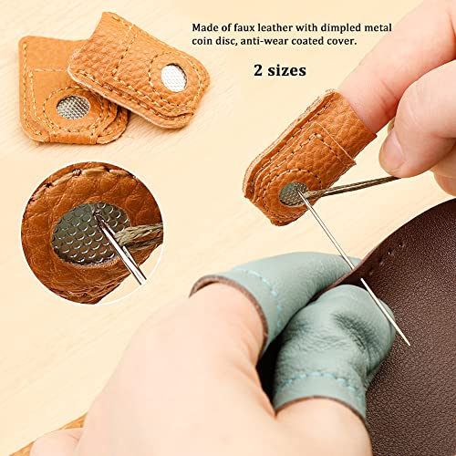 10 Pcs Sewing Thimbles for Hand Sewing, Leather Thimbles - size: 10pcs