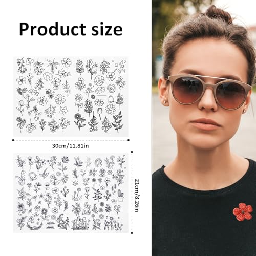 122 Pcs Embroidery Patterns Water Soluble Stick and Stitch Embroider Paper Wash Away Embroidery Stabilizers Tear Away Patterns Water Soluble Stabilizer for Hand Sewing Lover
