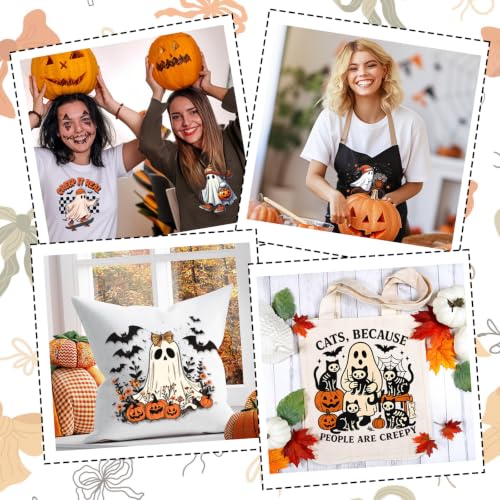 Halloween DTF Transfers Ready to Press, 20 Sheets Cute Ghost Iron On Transfers for T Shirts, Hoodies, Tote Bags, Heat Transfer Decals for DIY Halloween Crafts and Clothing - color: Halloween Cute Ghost