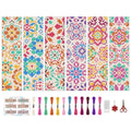 BEUNITONE 6 Pcs Mandala Cross Stitch Bookmark Kits for Beginners DIY Stamped Embroidery Bookmark Kit Colorful Floral Punch Needle Set with Instructions Craft Kit for Book Lover Gifts 8''x2.4'' - style: Small Mandala Pattern