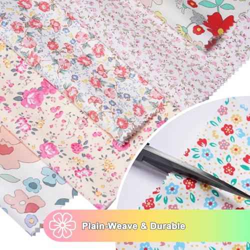 Pre-Cut Cotton Fabric Squares (42pcs 10'' Floral) - color: 42pcs 10'' Floral
