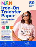 NuFun Activities Heat Transfer Paper, Light Fabrics, 50 Sheets 8.5x11 - size: 50 Sheets