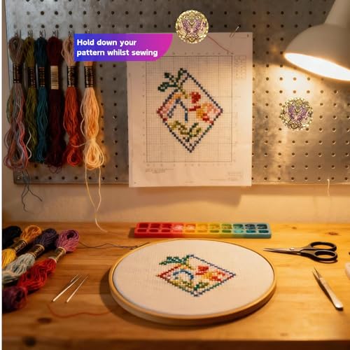 Kalaxy47 Needle Minder Magnet - Exclusive The Butterfly Dream Design, Gold Stamping, 2.4" Large Powerful Magnet for Cross Stitch, Embroidery, Sewing，Fridge Magnet，Safe for Crafters（Butterfly