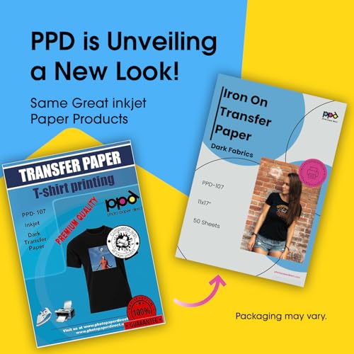PPD 50 Sheets 11x17" Iron-on Heat Transfer Paper Dark Fabrics Inkjet - size: 11 x 17, style: Dark (50 Sheets)