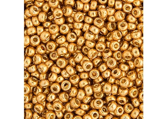 Miyuki Japanese Glass Seed Beads 22gms 11/0 in Gold Galvanized Duracoat - color: Gold