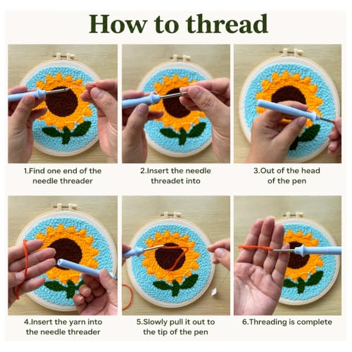 Pink Puppy Punch Needle kit for Beginners Adults, with Embroidery Hoop - color: Punch Needle kit-Cute Dog