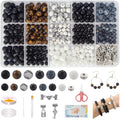 6/8mm Stone Beads for Jewelry Making, 410pc Bracelet Making Kit for Adult - color: Stone Beads for Jewelry Making