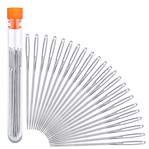 JNENERY 23 PCS Large Eye Sewing Needles, 2.36in Sewing Sharp Needles - size: 2.36in, 23pcs