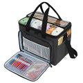 Teamoy Knitting Bag, Yarn Storage Organizer Crochet Bag Tote, Black - color: Black