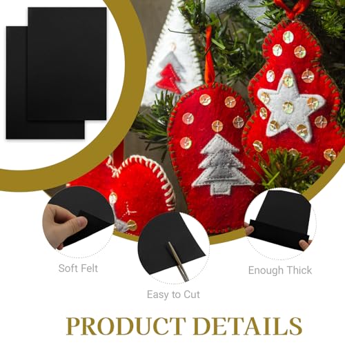 12 Pcs Felt Sheets, 7x11 Inch Stiff Felt for Crafts DIY, Black - color: Black