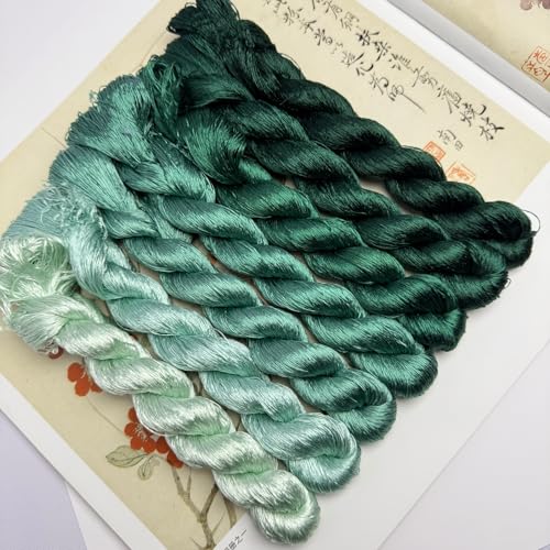 100% Mulberry Silk Embroidery Thread 7 Colors 22m Each (50) - color: 50