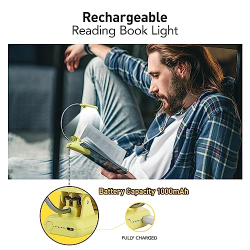 VAVOFO Rechargeable Reading Light, Clip on Book Light for Reading in Bed - color: Yellow