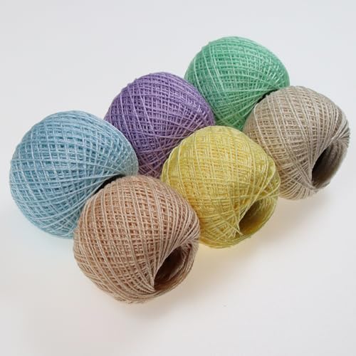 KCS Mercerized Pearl Cotton Thread Size 8 Crochet Needlework Embroidery Threads Ball (6, 10) - color: 10