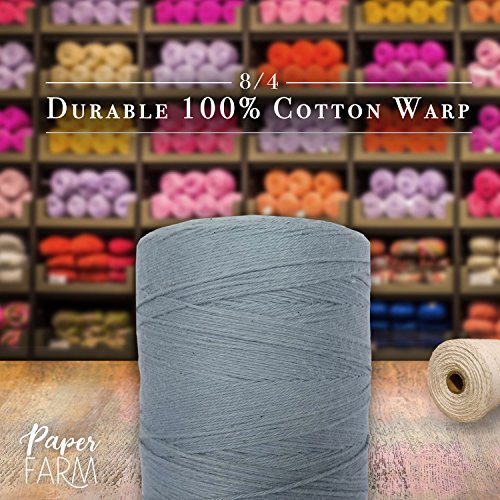 100% Cotton Loom Warp Thread (Light Blue), 8/4 Warp Yarn (800 Yards), Perfect for Weaving: Carpet, Tapestry, Rug, Blanket or Pattern - Warping Thread for Any Loom - color: Light Blue