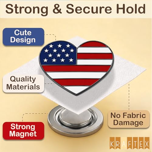 Kraftex Magnetic Needle Minder. Needleminder for Embroidery & Sewing. Cute Needlepoint Accessories. Magnetic Needle Holder for Cross Stitch. Cute Magnet Pin Gift - color: Patriot