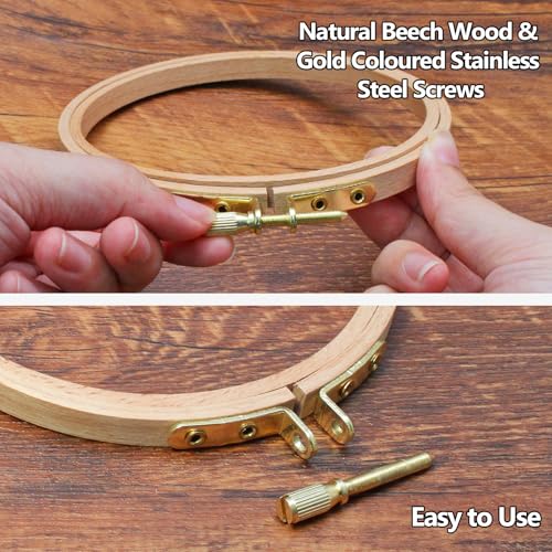 Murtenze 5" Embroidery Hoop Round Beech Wood, 2 Pack - style: 5 Inch