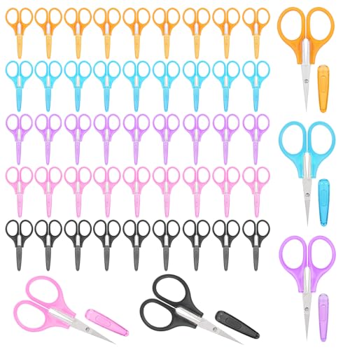 50 Pcs Small Sewing Scissors Sharp Small Craft Scissors With Cover