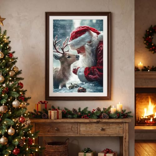 WUSARPLY Santa Claus Stamped Cross Stitch Kits for Beginners Adults 11CT - color: J185