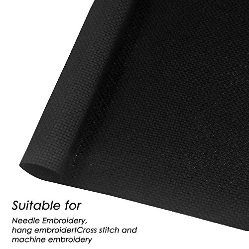 6 Pieces Classic Reserve Aida Cloth Cross Stitch Cloth, DaKuan 11 Count Cross Stitch Fabric, Black, 12 by 18-Inch - color: Black