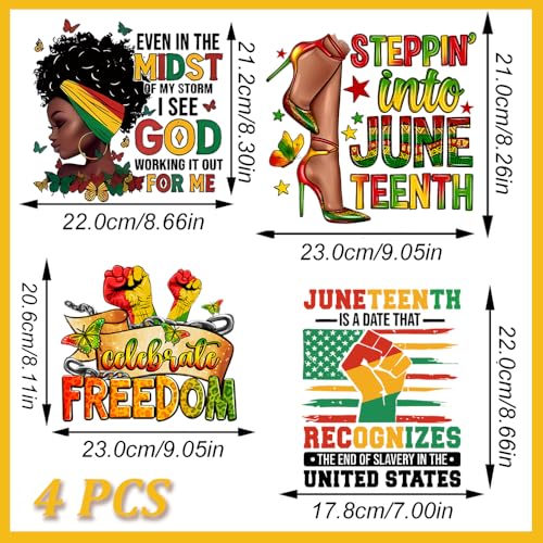 Juneteenth Iron on Patches for Clothing Black Women Fist High Heel Butterfly Design Heat Transfer Vinyl HTV Decals Celebrate Freedom Washable DTF Ready to Press Patches for Pillow Cover Bags DIY Decor - color: Juneteenth C