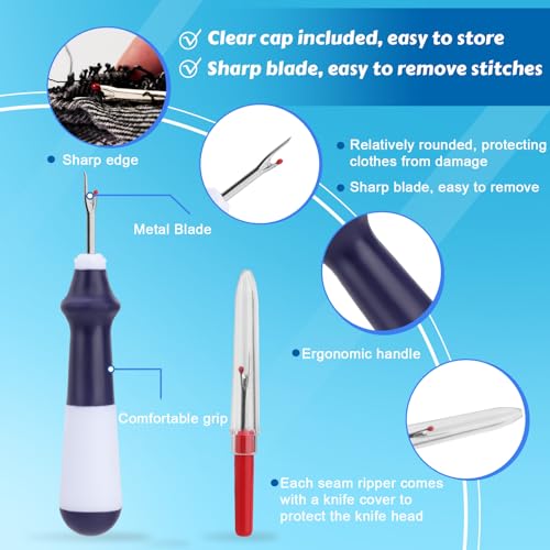 SOCNITC 68 Pcs Seam Ripper Tool Kit Stitch Rippers with Tailors Chalk - size: 68 PCS