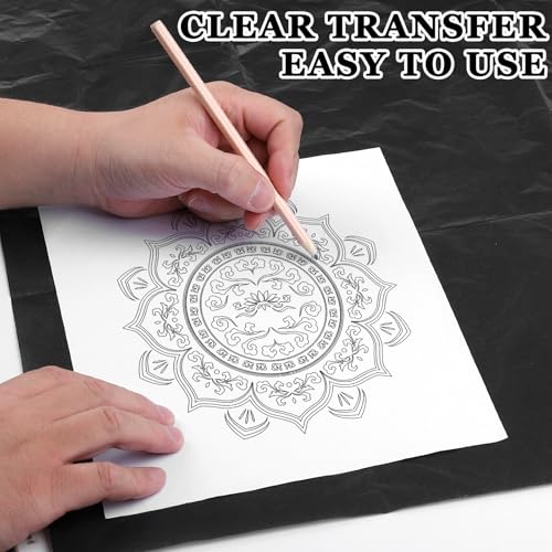 5 Sheets Graphite Transfer Paper, 20 × 36inch Transfer Paper for Drawing, Black Waxed Graphite Papers for Drawing, Tracing, Fabric, Sketch, Black