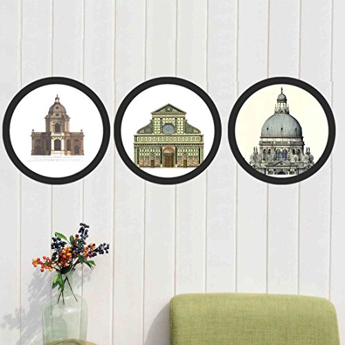Levoberg Round Photo Frame Wooden Wall Mounted Stylish Picture Frame Home Decor Black 8 inch - color: Black, size: 8 inch