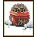 Cross Stitch Kits for Beginners,Owl Pattern Crossstitching Preprinted Kits DIY Needlepoint Embroidery Craft Kits 11CT 3 Strands-9.5×11 inch - color: 9.5×11 inch，Owl
